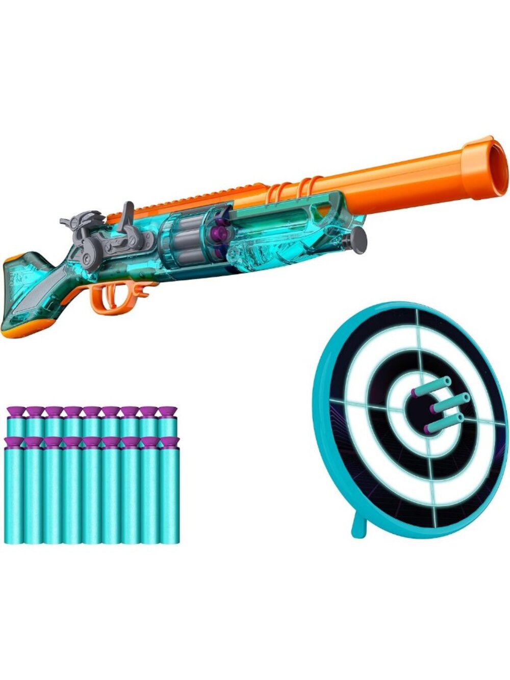Retro Blaster Toy with Target & 18 Suction Darts - Fun Outdoor Shooting Game